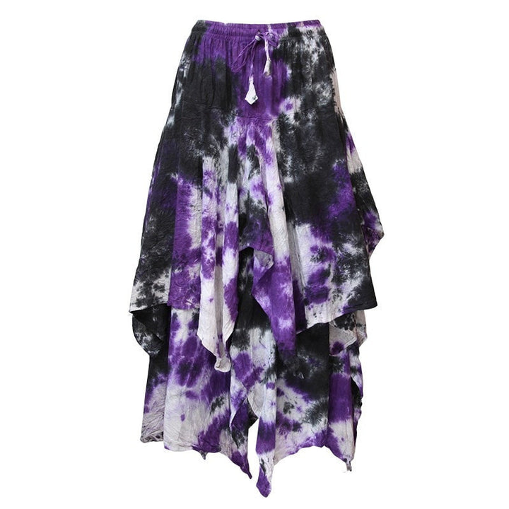 Layered Cotton Tie Dye Skirt