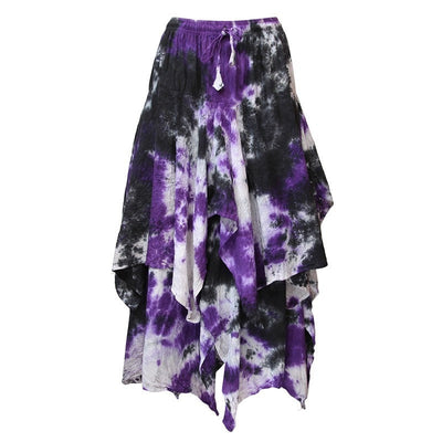 Layered Cotton Tie Dye Skirt