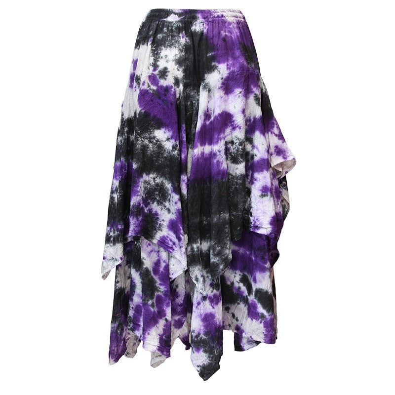 Layered Cotton Tie Dye Skirt