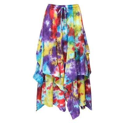 Layered Cotton Tie Dye Skirt