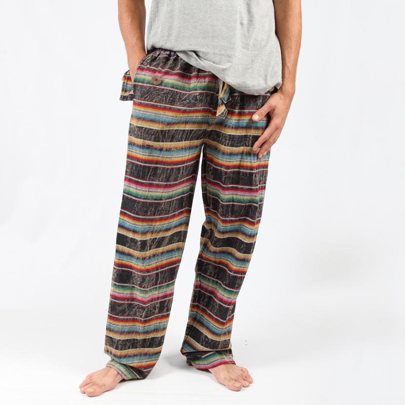 Men's Sarape Patterned Striped Trousers