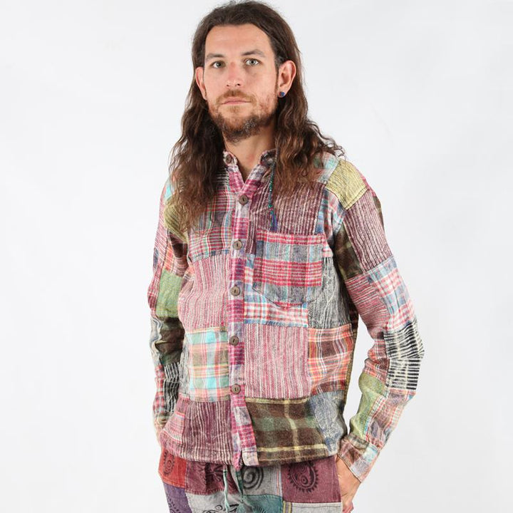 Brushed Cotton Patchwork Shirt..