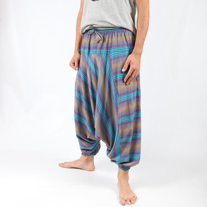 Kantha Stitch Drop Crotch Joggers