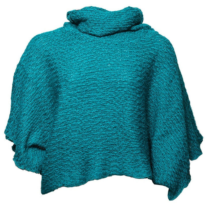 Knitted High Roll Neck Poncho