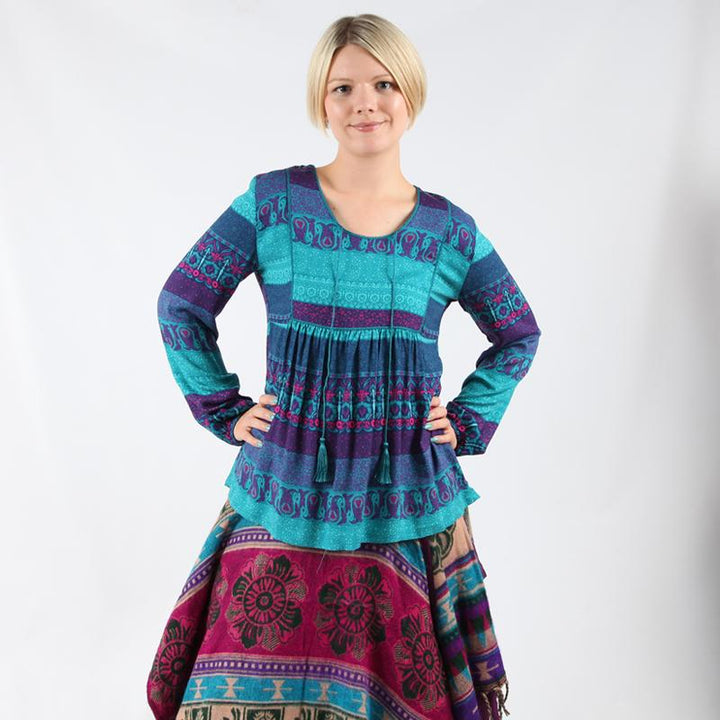 Long Sleeve Smock Blouse