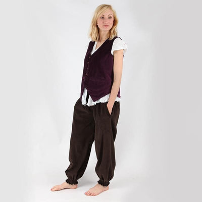 Button Front Velvet Waistcoat