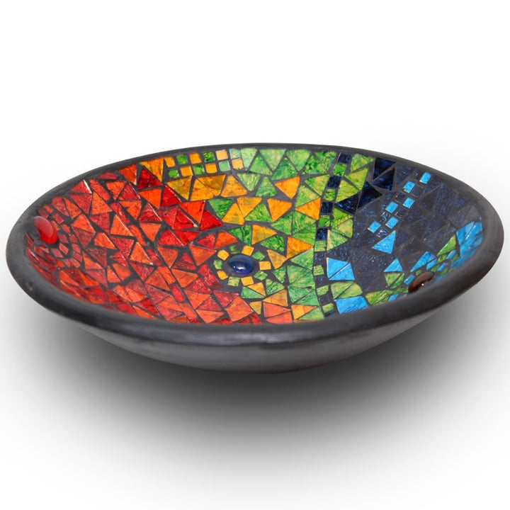 Rainbow Mosaic Terracotta Bowl