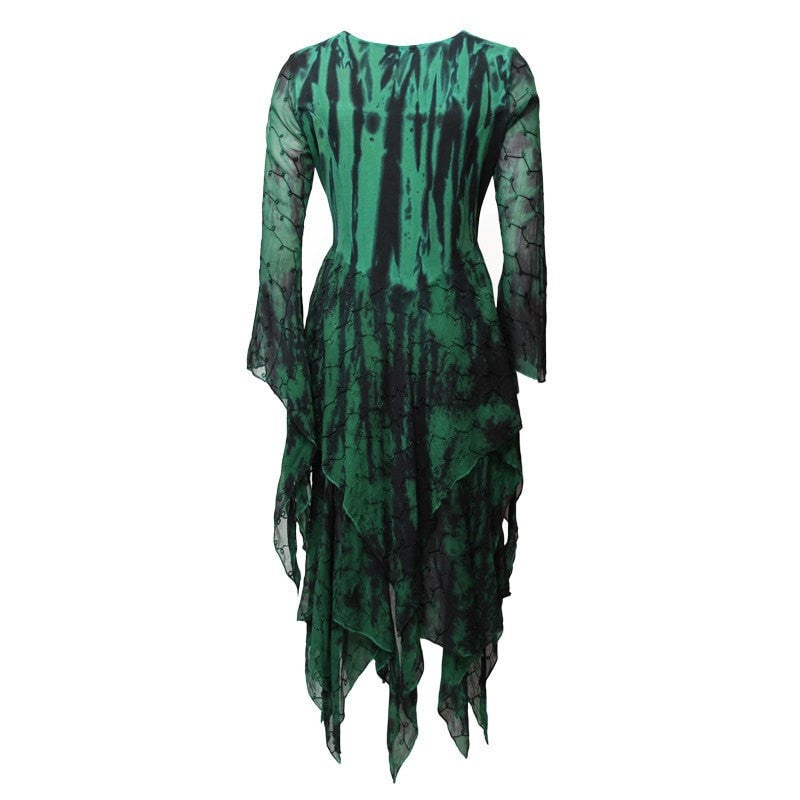 Gothic Lace Up Georgette Dress
