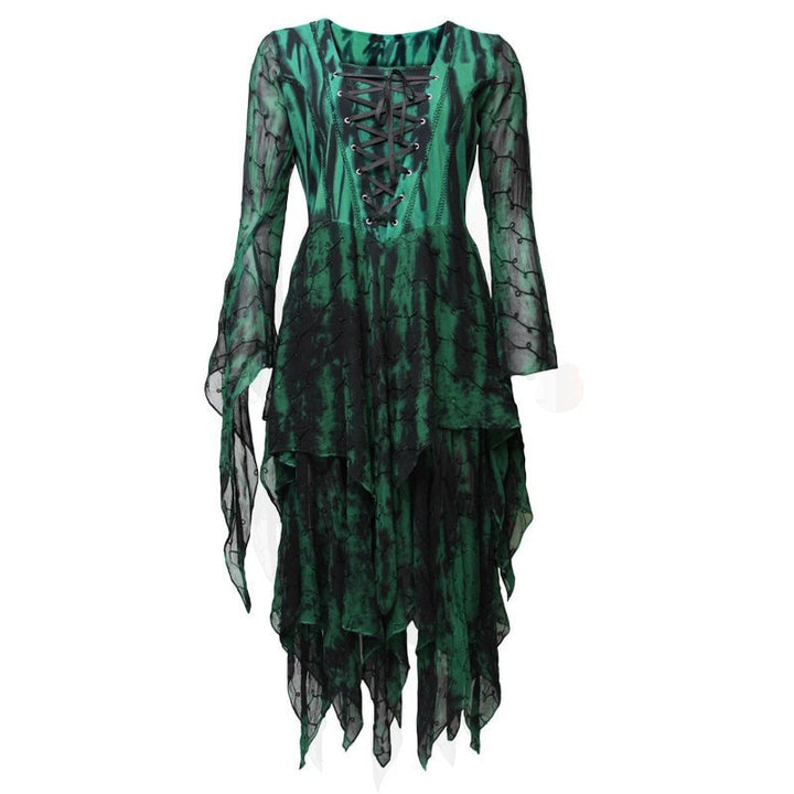 Gothic Lace Up Georgette Dress