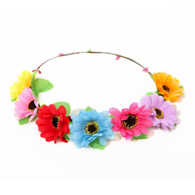 Rainbow Flower Hair Garland