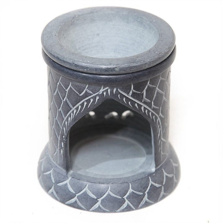 Grey Soapstone Sun Oil Burner