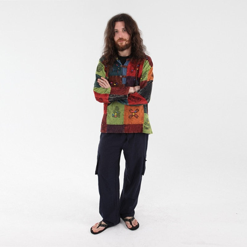 Patchwork Painted Hoodie Shirt..