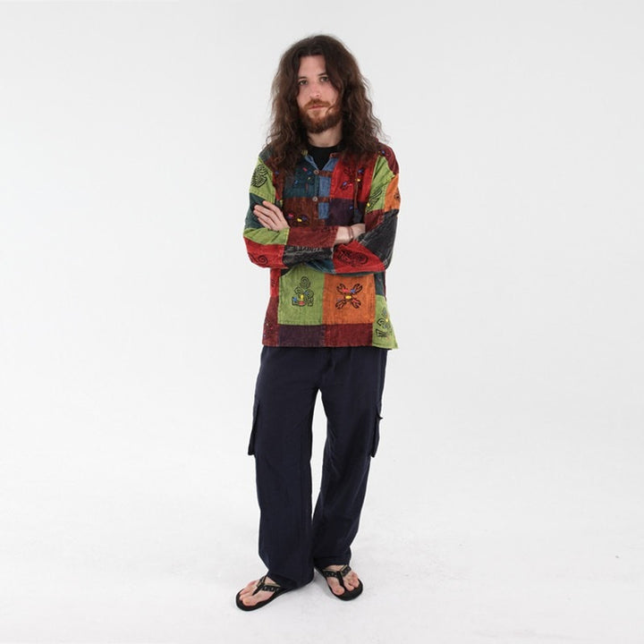 Patchwork Painted Hoodie Shirt..