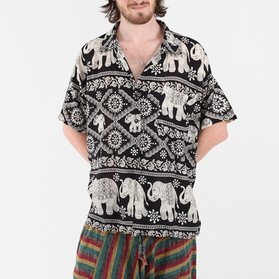 Elephant Printed Oversized Shirt
