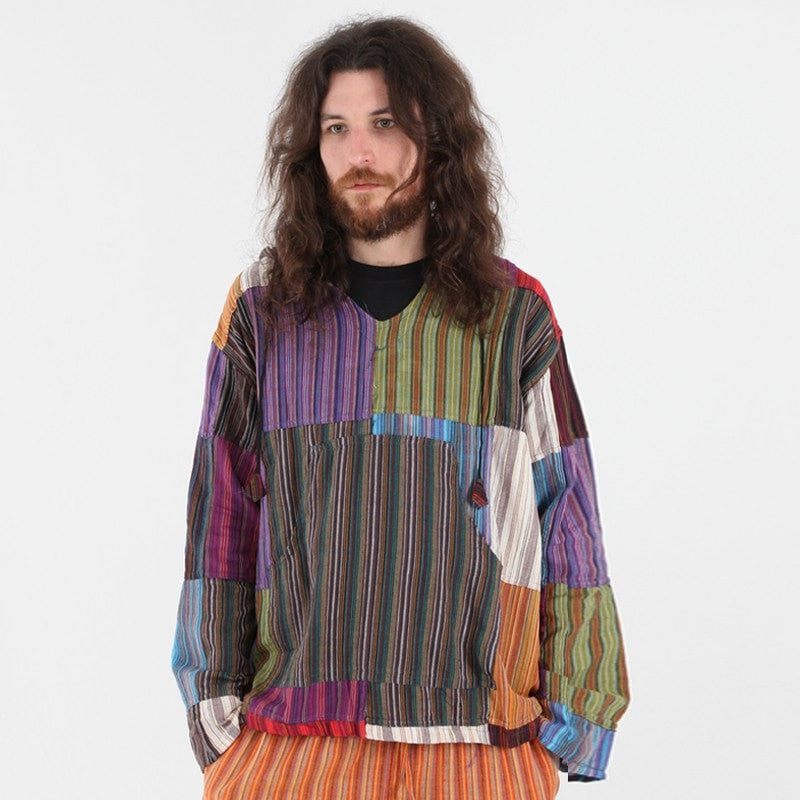 Gringo Striped Cotton Hoodie Shirt