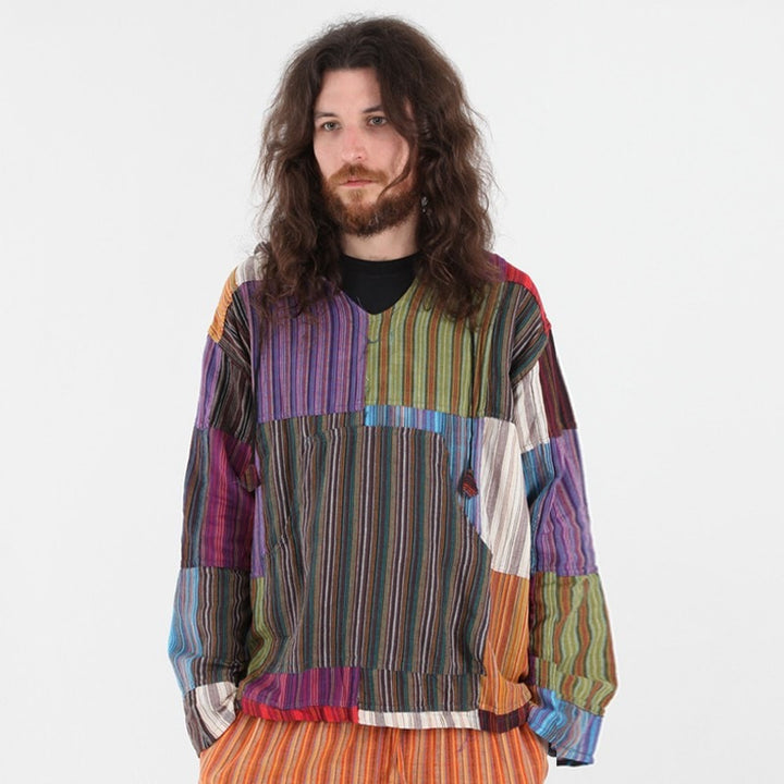Gringo Striped Cotton Hoodie Shirt