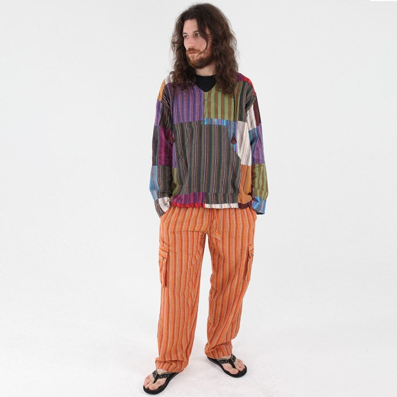 Gringo Striped Cotton Hoodie Shirt