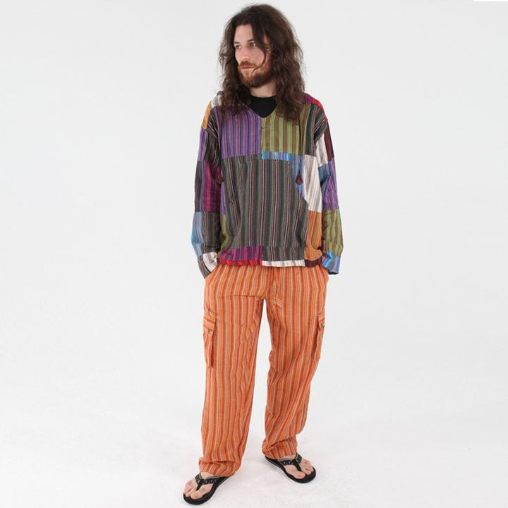 Gringo Striped Cotton Hoodie Shirt