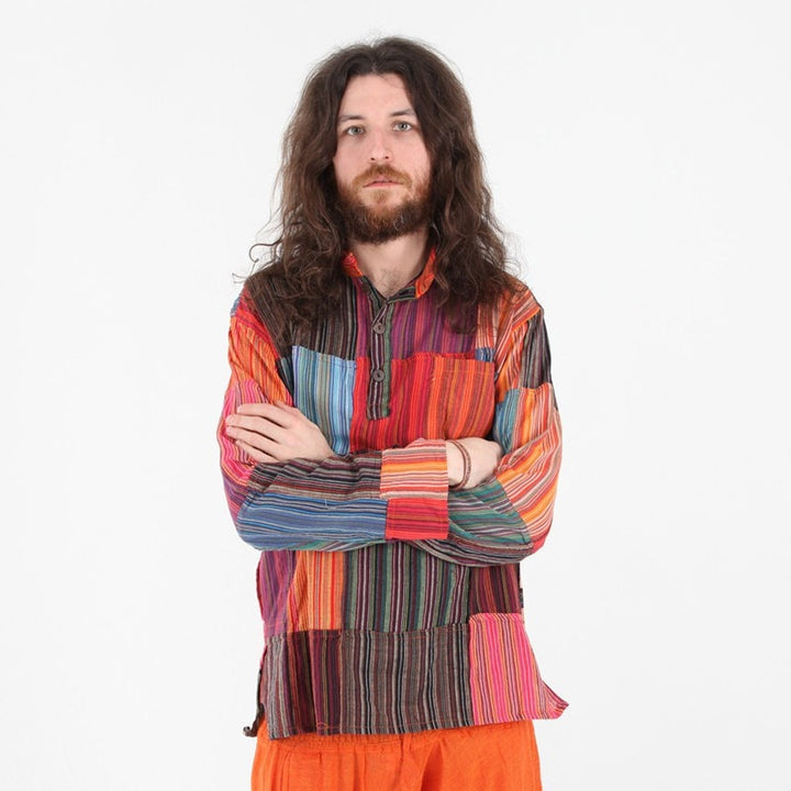 Gringo Striped Collarless Shirt