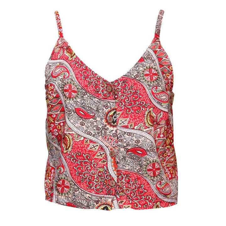 Paisley Button Up Crop Top