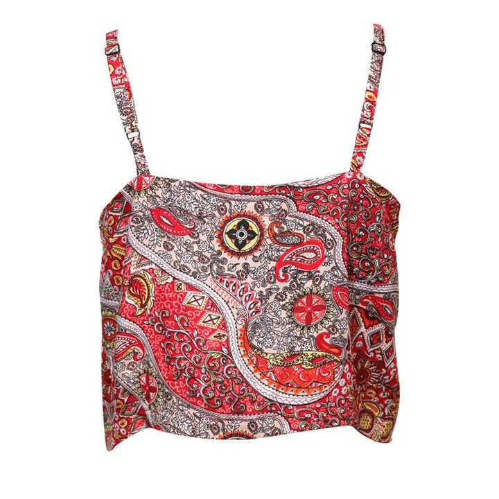 Paisley Button Up Crop Top