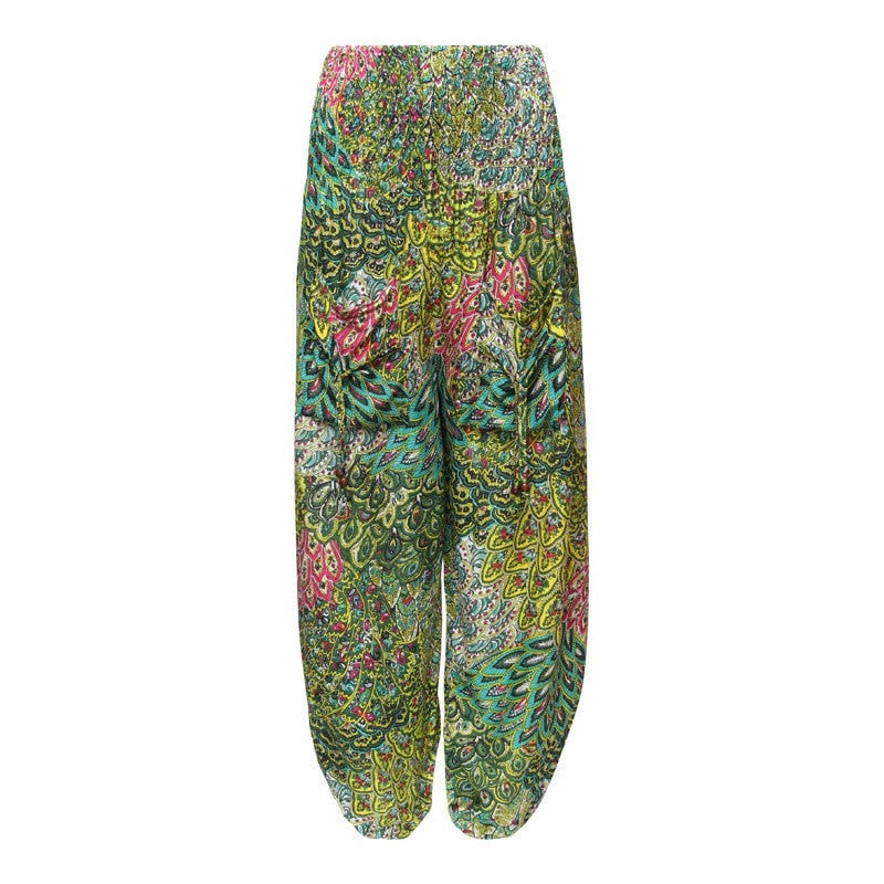 Paisley Leaf Pattern Harem Trousers