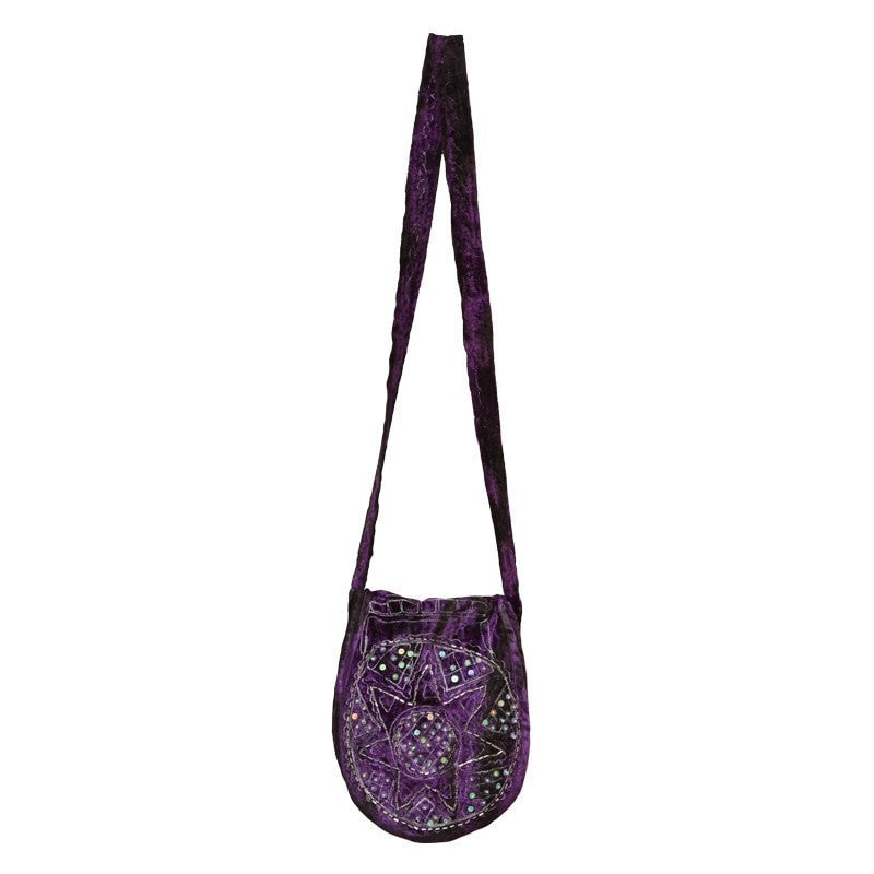 Embellished Velvet Saddle Bag