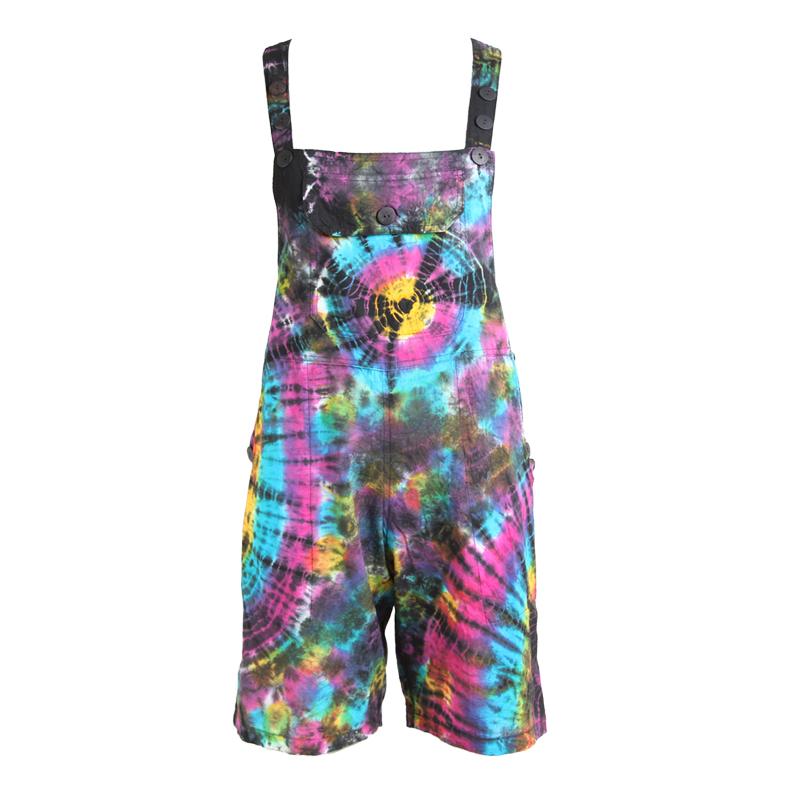 Tie Dye Dungarees Shorts