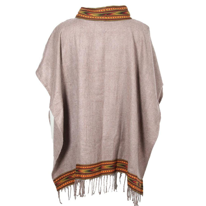 High Neck Brushed Poncho