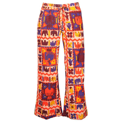 Cotton Abstract Elephant Trousers