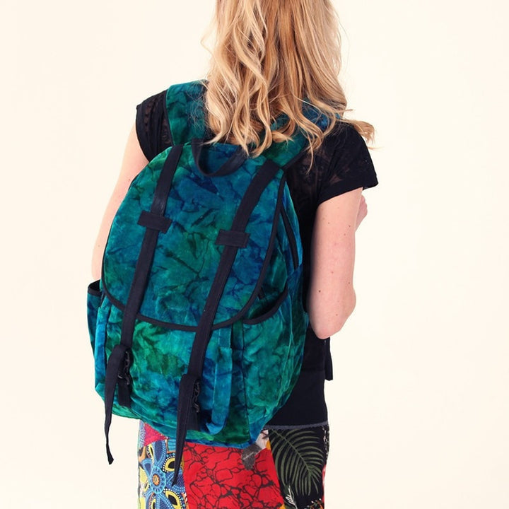 Tie Dye Cotton Velour Backpack