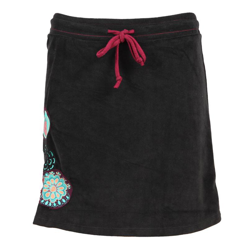 Black Velvet A-Line Skirt