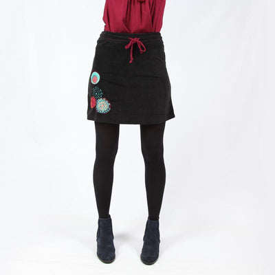 Black Velvet A-Line Skirt