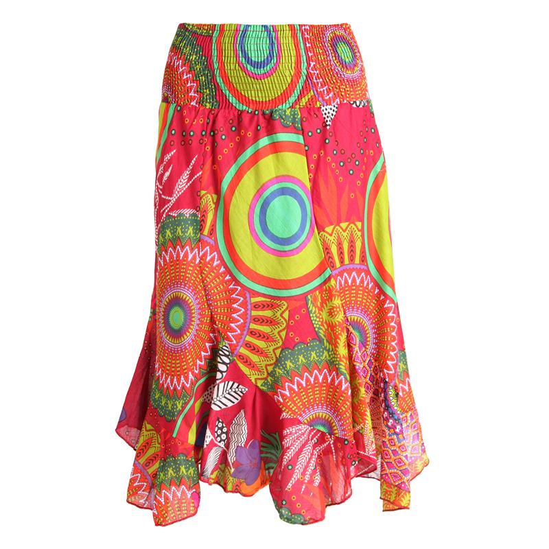Twisted Patchwork Midi Skirt