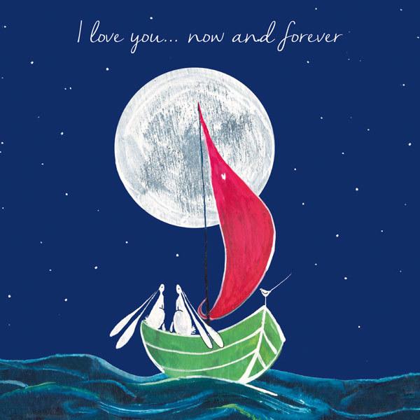 I love you now and forever greeting card