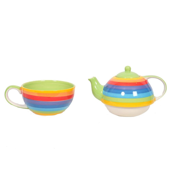 Rainbow Cup & Teapot Set