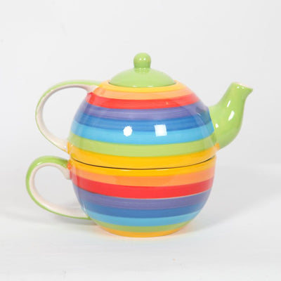 Rainbow Cup & Teapot Set