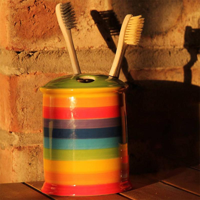 Ceramic Rainbow Toothbrush Holder