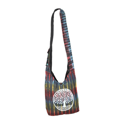 Black Tree of Life Tie Dye Bag