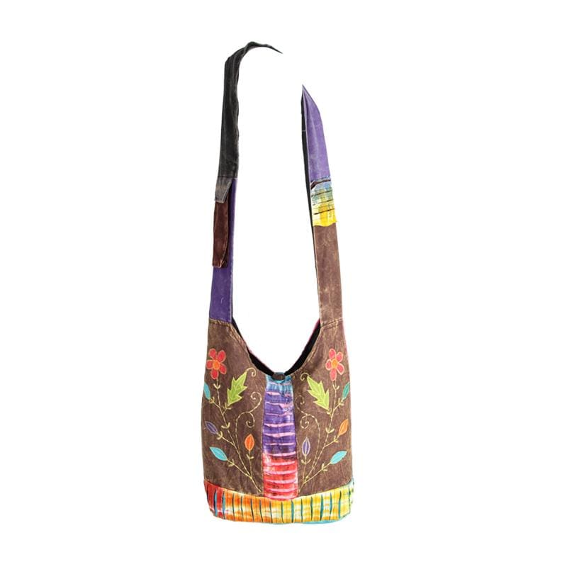 Embroidered Slouch Shoulder Bag