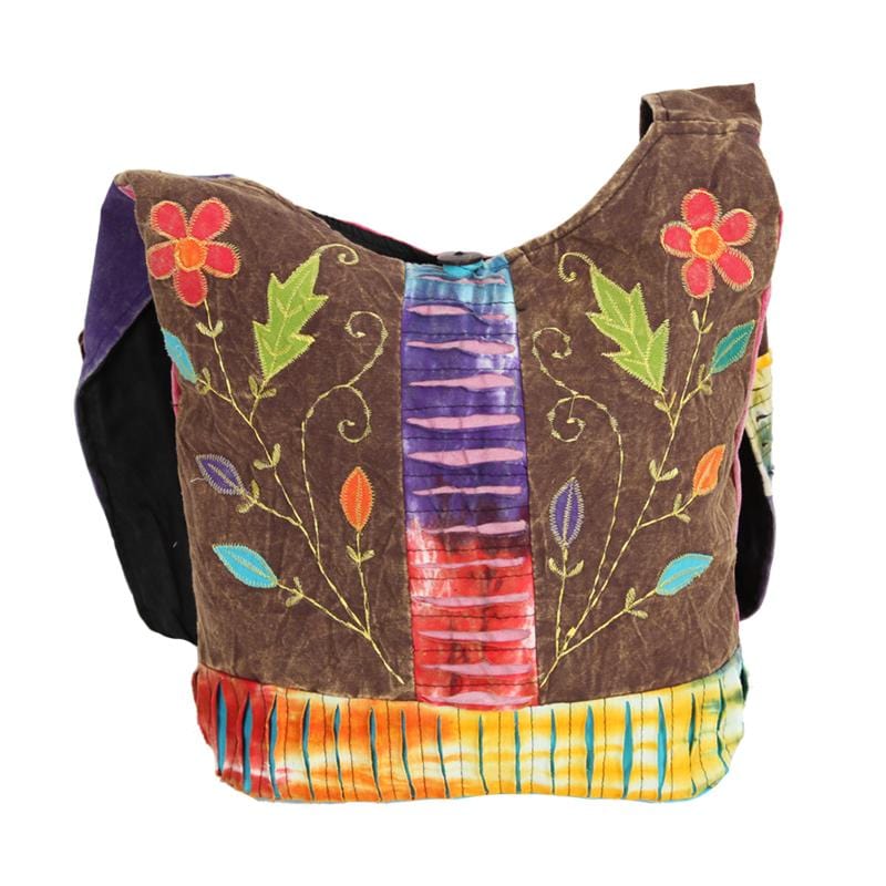 Embroidered Slouch Shoulder Bag