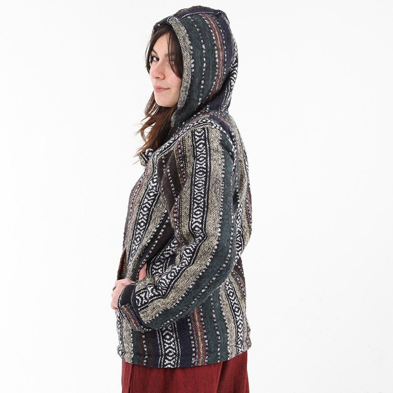 Nepalese Hooded Brushed Cotton Jacket