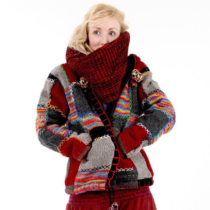 Oversized Chunky Knit Circle Scarf..