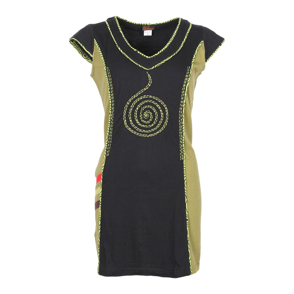 Embroidered Spiral Mini Dress