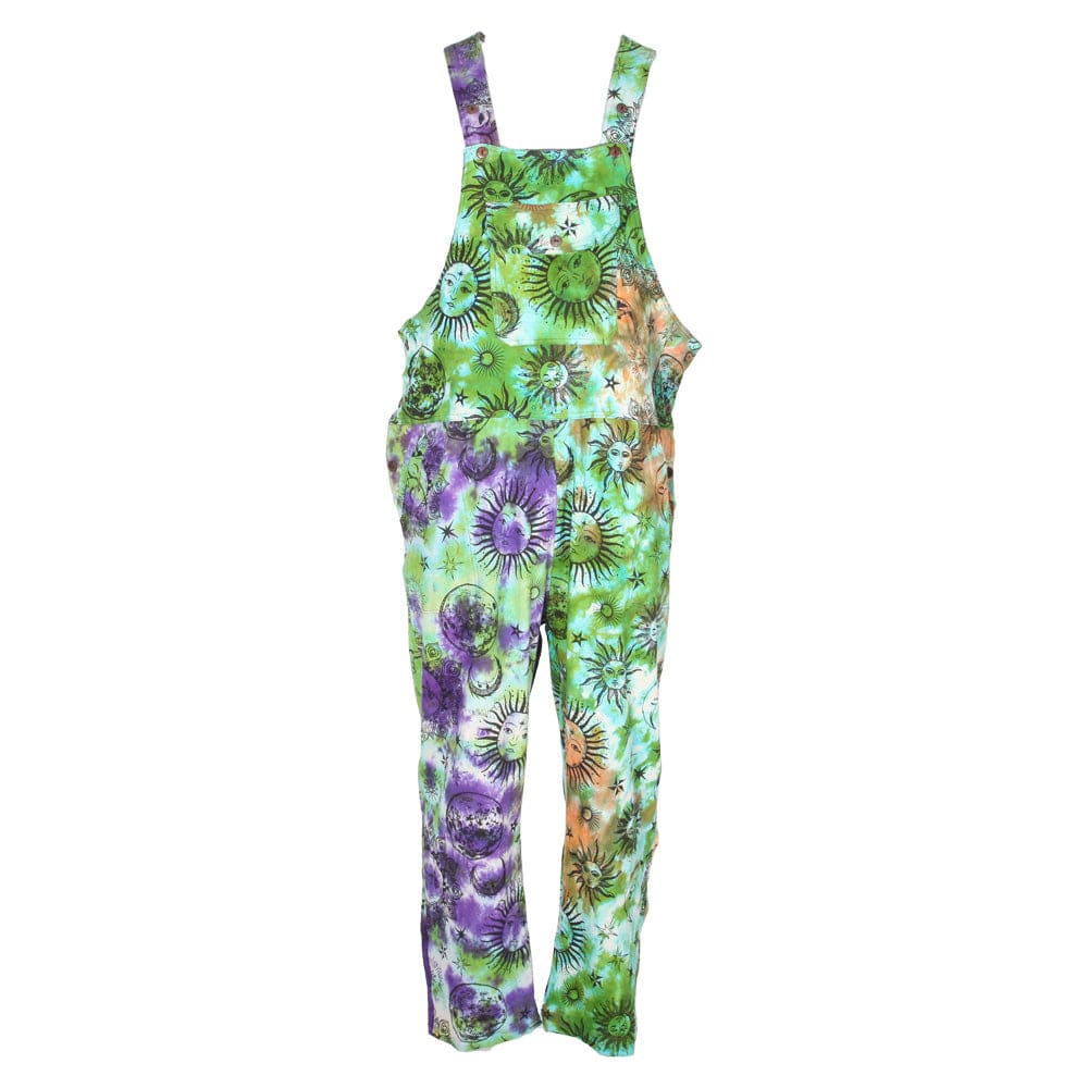 Sun & Moon Print Tie Dye Dungarees
