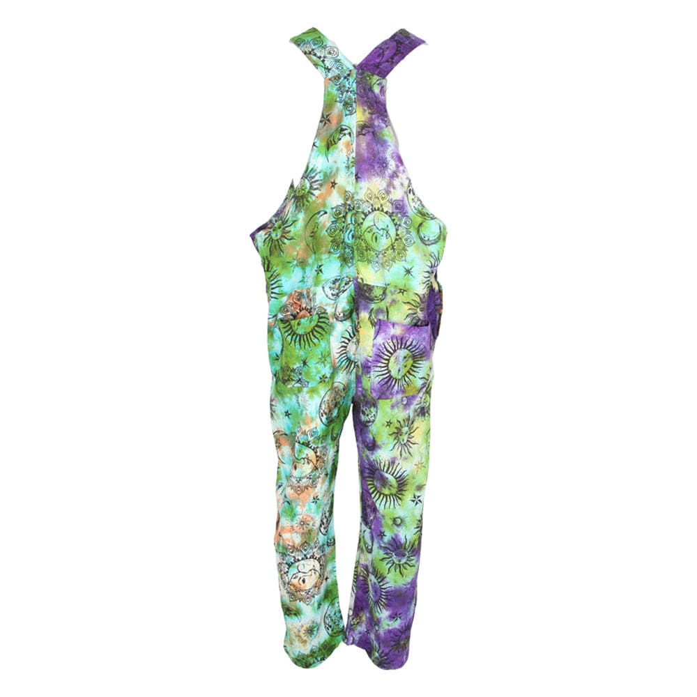 Sun & Moon Print Tie Dye Dungarees