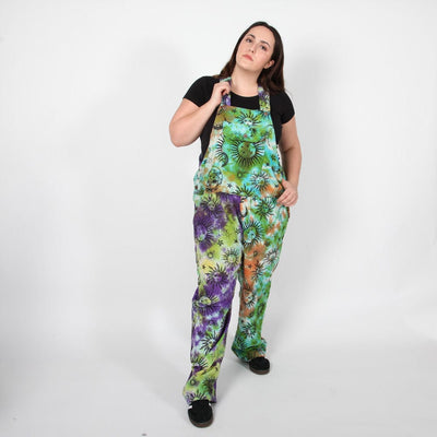 Sun & Moon Print Tie Dye Dungarees