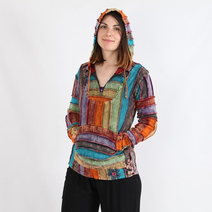Acid Wash Rainbow Pixie Hoodie