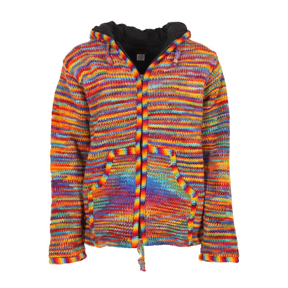 Fuzzy Rainbow Woollen Jacket