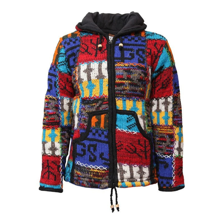 Colourful Chunky Knit Wool Jacket